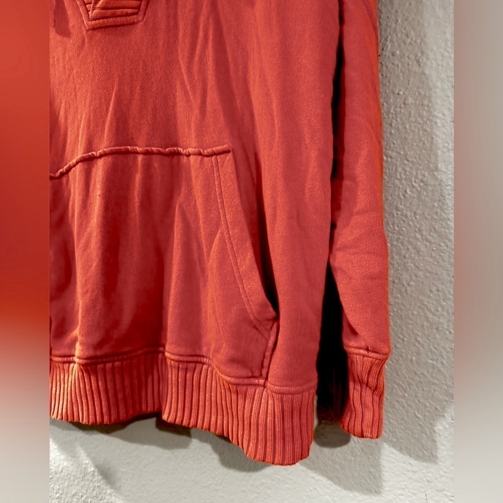 AERIE DOWN-TO-EARTH HENLEY HOODIE Washed Tangerine size XS - Picture 15 of 17